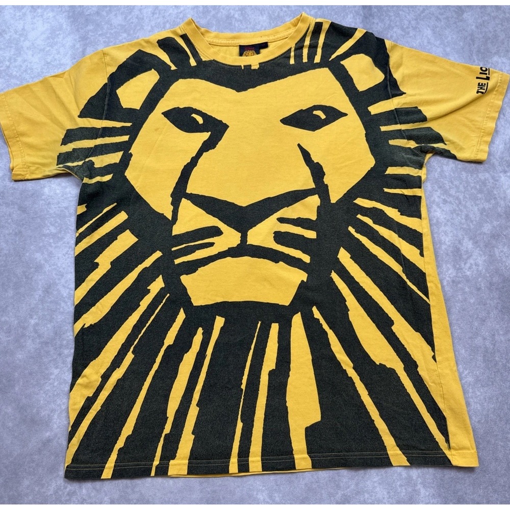 Disney The Lion King Adult Sz L Shirt Simba  Broadway‎ Musical Yellow Black